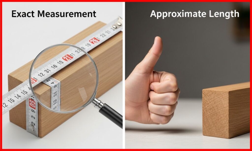 Exact Measurement vs Approximate Length