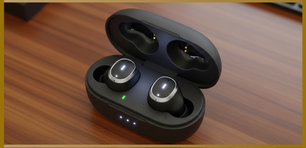 Wireless Earbuds With Their Case