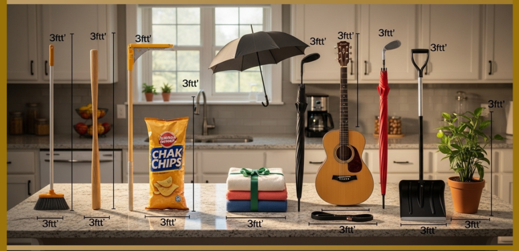 everyday items that are 3 feet long