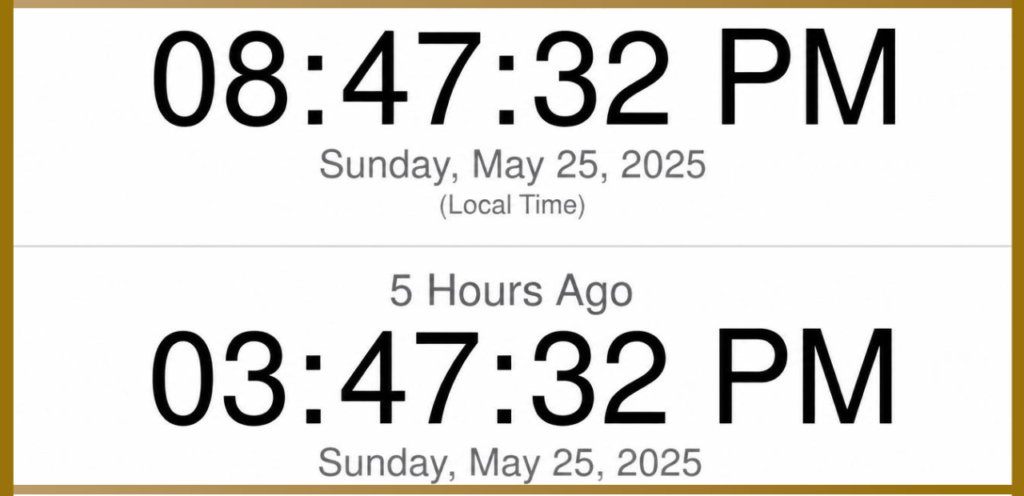 What Time Was It 5 Hours Ago