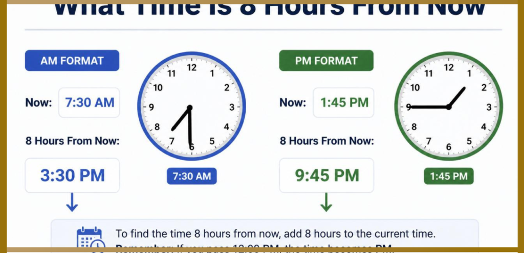 What Time Is 8 Hours From Now in AM and PM Format?