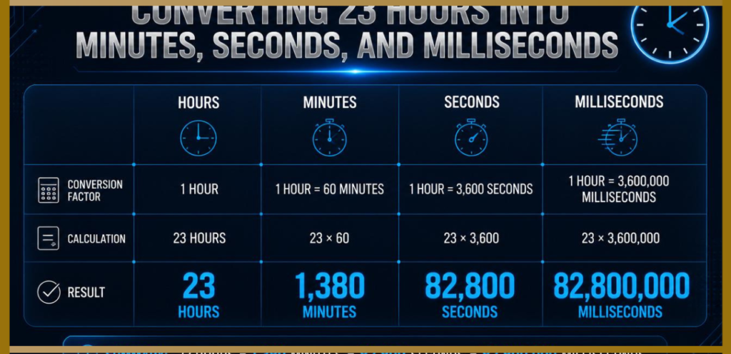 Convert 23 Hours to Minutes, Seconds, and Milliseconds