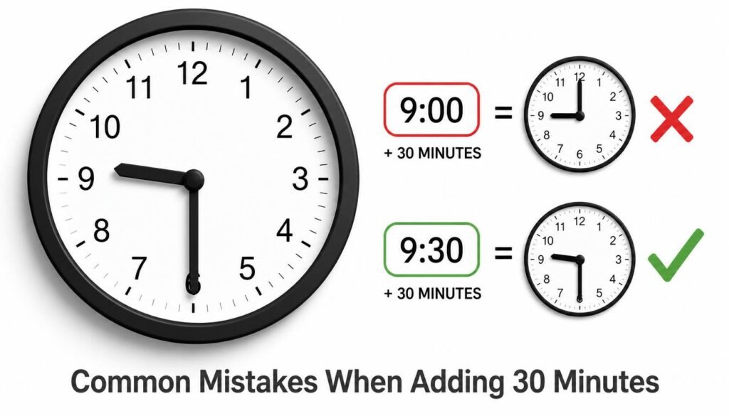 Common Mistakes When Adding 30 Minutes