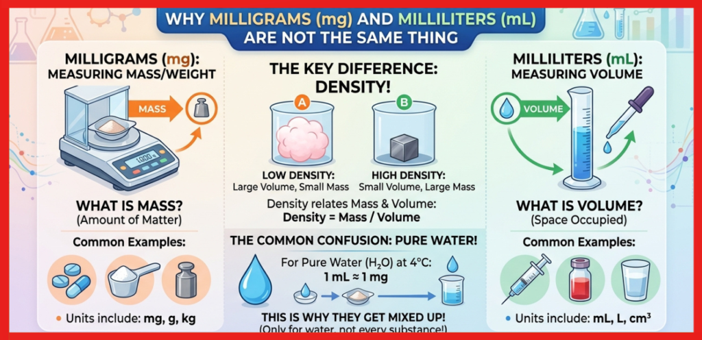Why Milligrams and Milliliters Are Not the Same Thing