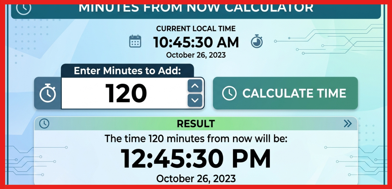 Minutes From Now Calculator