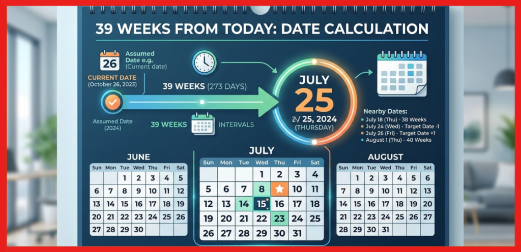 What Date Is 39 Weeks From Today Compared With Nearby Dates
