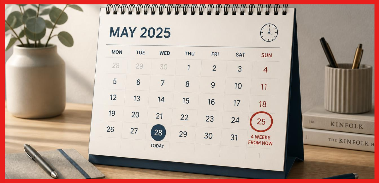 What Date Is 4 Weeks From Today