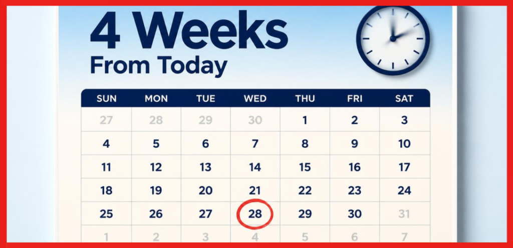What Does "4 Weeks From Today" Mean?
