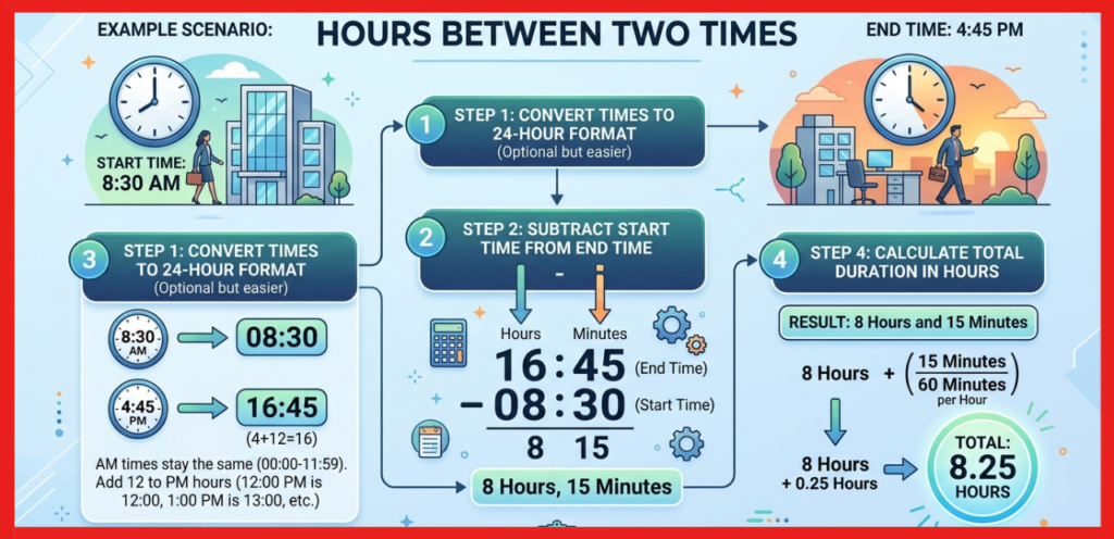 Calculate Hours Between Two Times