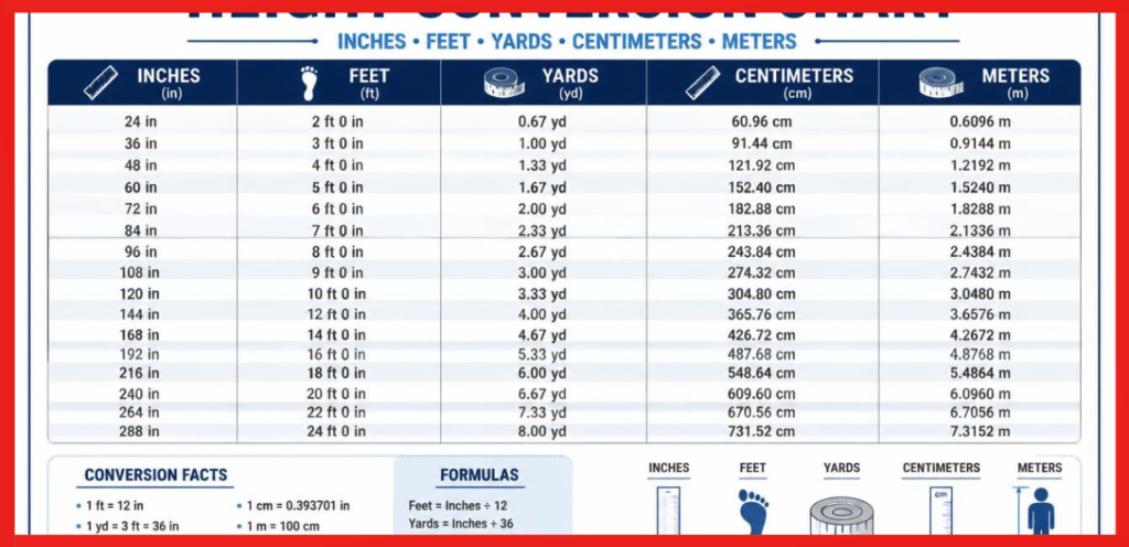 height conversion chart