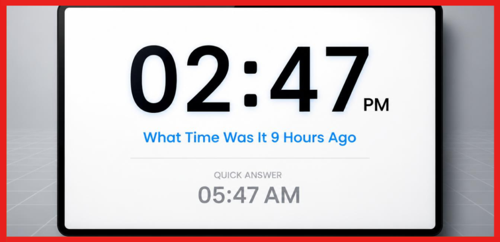 What Time Was It 9 Hours Ago?