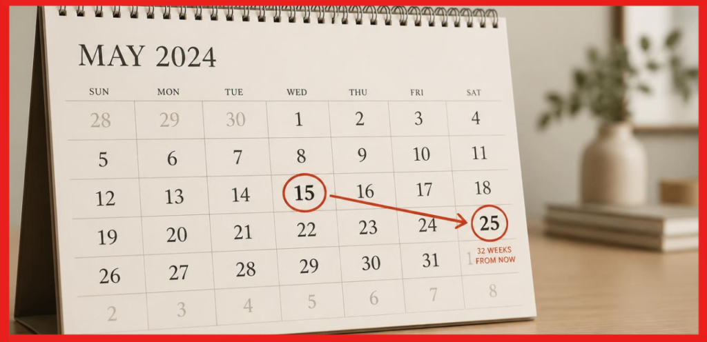 What Date Is 32 Weeks From Today