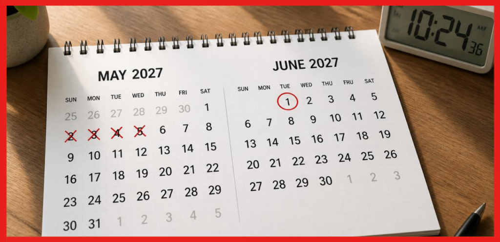 How Many Days Until June 1, 2027