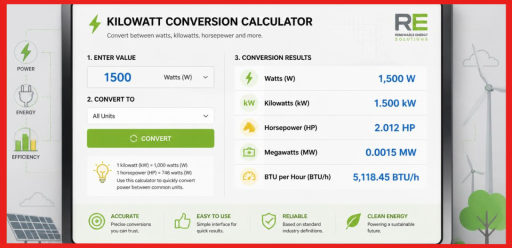 Kilowatt Conversion Calculator