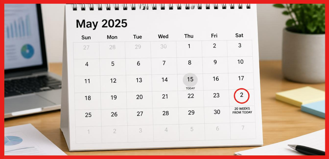 what date is 20 weeks from today
