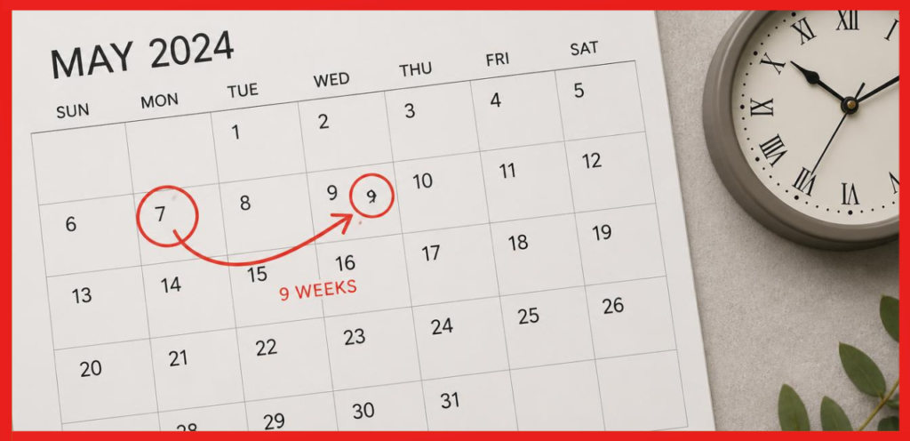 What Date Is 9 Weeks From Today?Today?